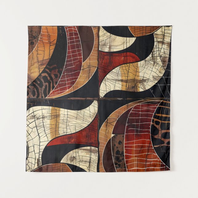 Tapisserie d'art tribal Motif africain (Devant)