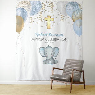 Tapisserie de baptême à l'aquarelle de ballons d'é