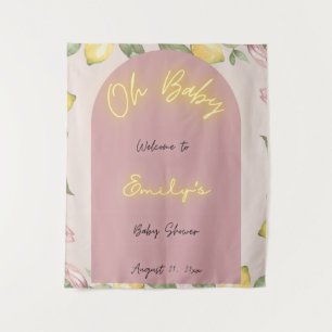 Tapisserie de bienvenue au citron rose