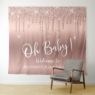 Tapisserie de bienvenue Baby Shower Rose Gold Pail