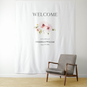 Tapisserie de bienvenue de mariage floral élégant