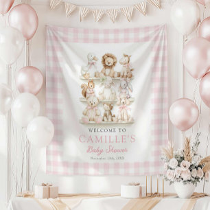 Tapisserie de bienvenue pour Baby Shower avec anim