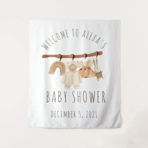 Tapisserie de bienvenue pour baby shower Boho Clot