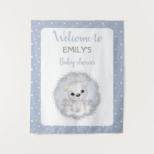 Tapisserie de bienvenue pour baby shower garçon ou