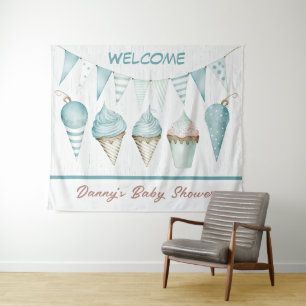 Tapisserie de bienvenue pour la baby shower de gar