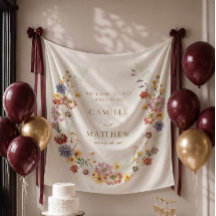 Tapisserie de bienvenue pour mariage de jardin de