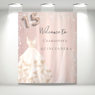 Tapisserie de bienvenue rose gold argent paillette