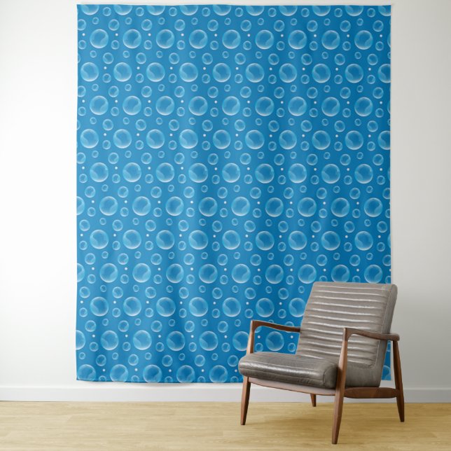 Tapisserie de bulles bleues (En situation)