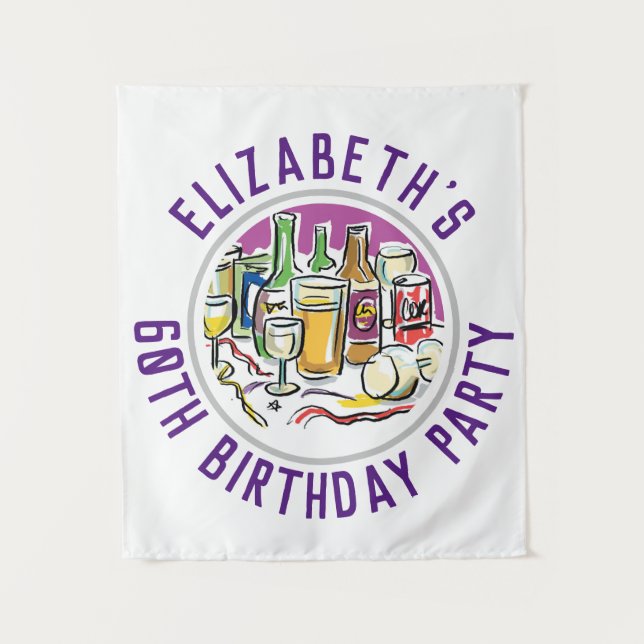 Tapisserie de célébration d'anniversaire 60 ans (Devant)