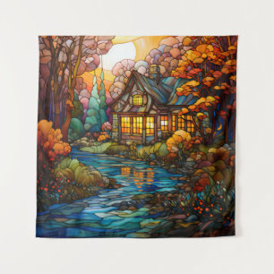 Tapisserie de chalet d'automne
