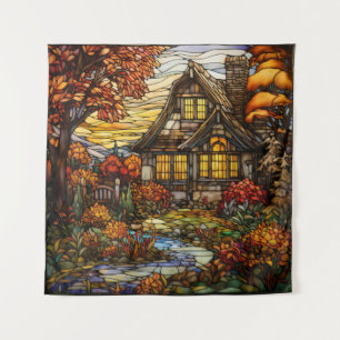 Tapisserie de chalet d'automne