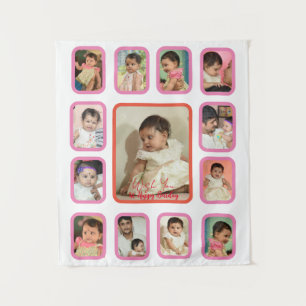Tapisserie de collage photo pour bébé de 12 mois p