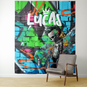 Tapisserie de décoration de chambre avec graffiti 
