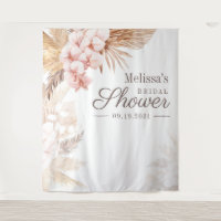 Tapisserie de douche de mariage bohème Herbe des P