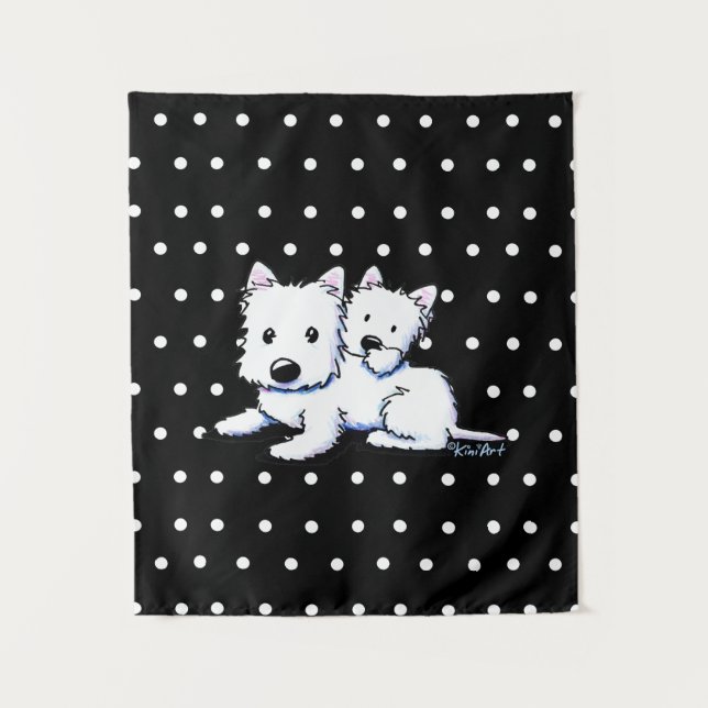 Tapisserie de duo de KiniArt Westie (Devant)