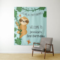 Tapisserie de fête d'anniversaire de la jungle de 