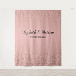 Tapisserie de fond de mariage rose gold gliiter bl