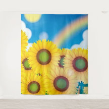 Tapisserie de fond de photo de tournesol amusant