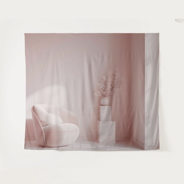 Tapisserie de fond moderne de chambre rose (Devant (Horizontal))