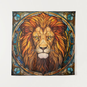 Tapisserie de Lion en verre tendu