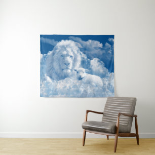 Tapisserie de lion et d'agneau