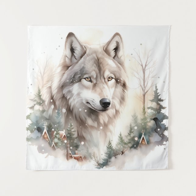 Tapisserie de loup d'hiver (Devant)