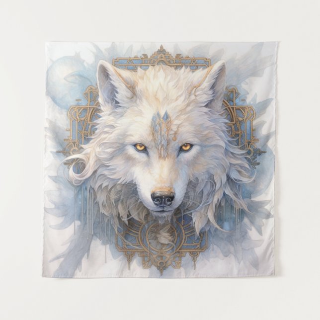Tapisserie de loup mystique (Devant)