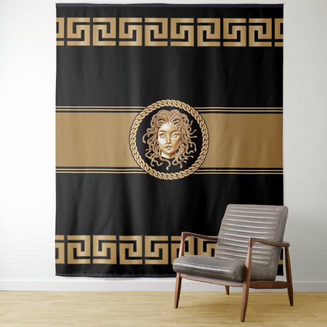 Tapisserie de luxe Medusa Gold (En situation)