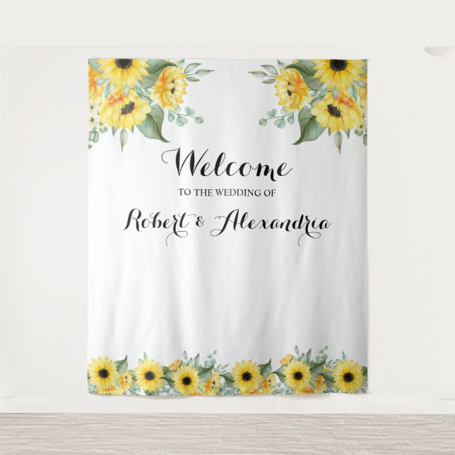 Tapisserie de mariage de bienvenue de verdure de t (Devant)