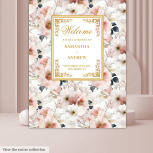 Tapisserie de mariage florale rose poussiéreuse El