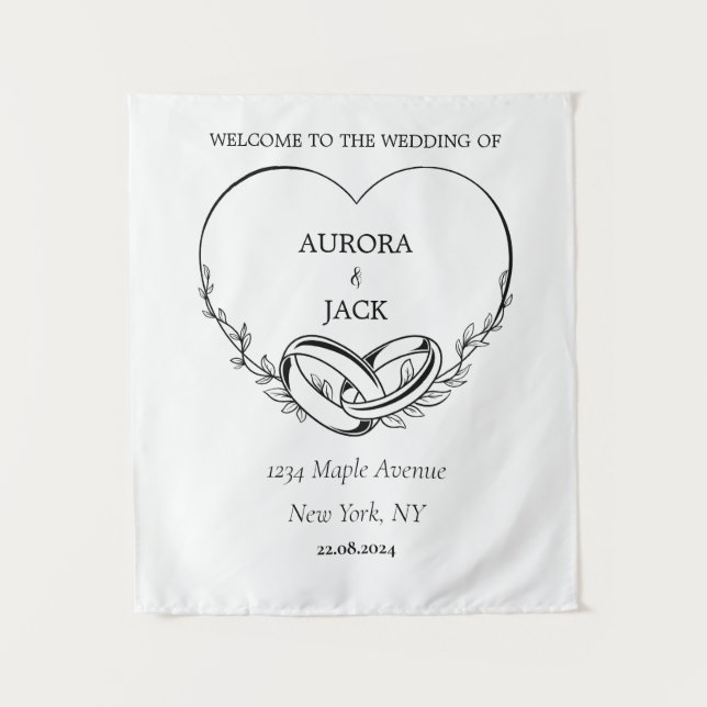 Tapisserie de mariage personnalisée (Devant)