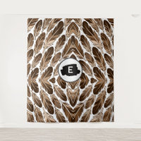 Tapisserie de monogramme sur mesure - Plumes Brown