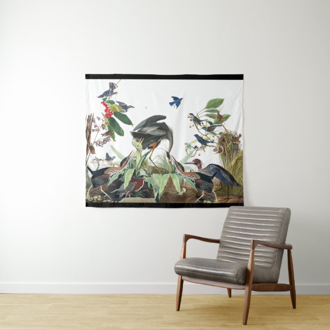 Tapisserie de mur de collage de faune d'oiseau de (En situation (horizontale))