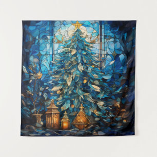 Tapisserie de Noël bleu verre