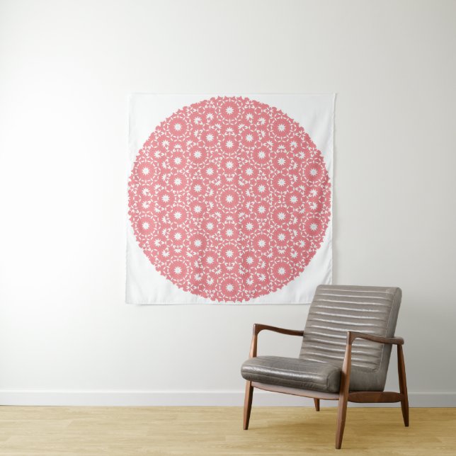 Tapisserie de Pénrose Motif de Corail Blanc Mg0 (En situation)