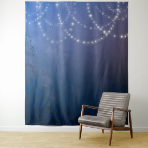 Tapisserie de photo bleu marine avec lumières féér