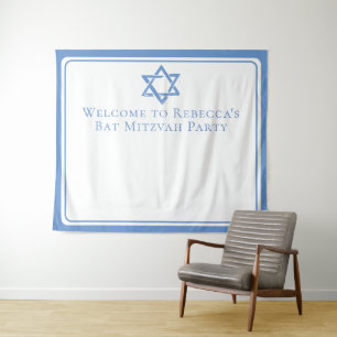 Tapisserie de Photomaton Bleu Clair pour Bat Mitzv