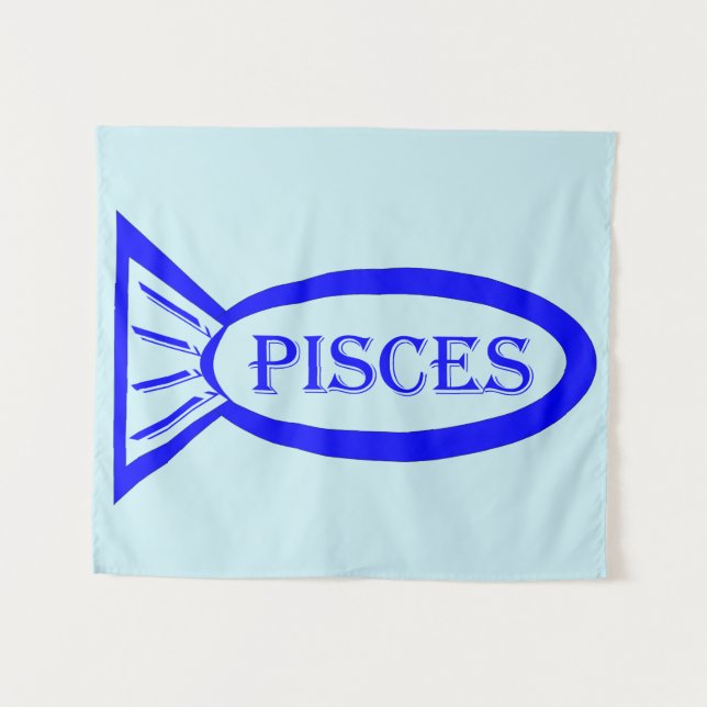 Tapisserie de poissons du signe astrologique Poiss (Devant (Horizontal))