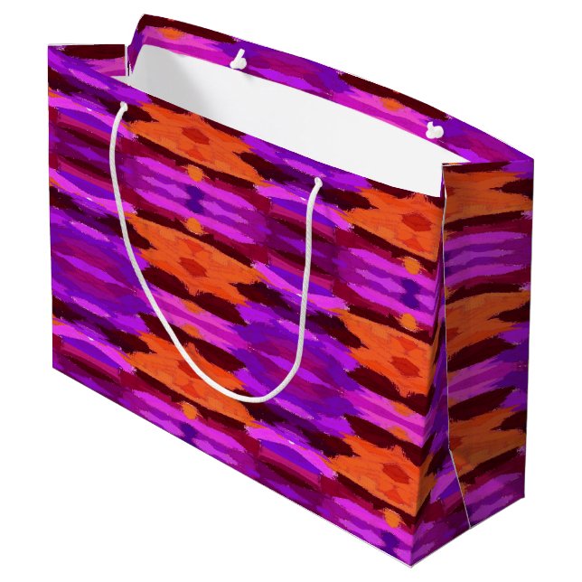 Tapisserie de sac cadeau violet et orange (Dos Angle)