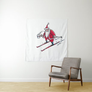 Tapisserie de Santa Skiing