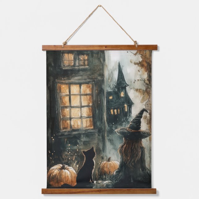 Tapisserie de sorcière et de chat noir (Recto)