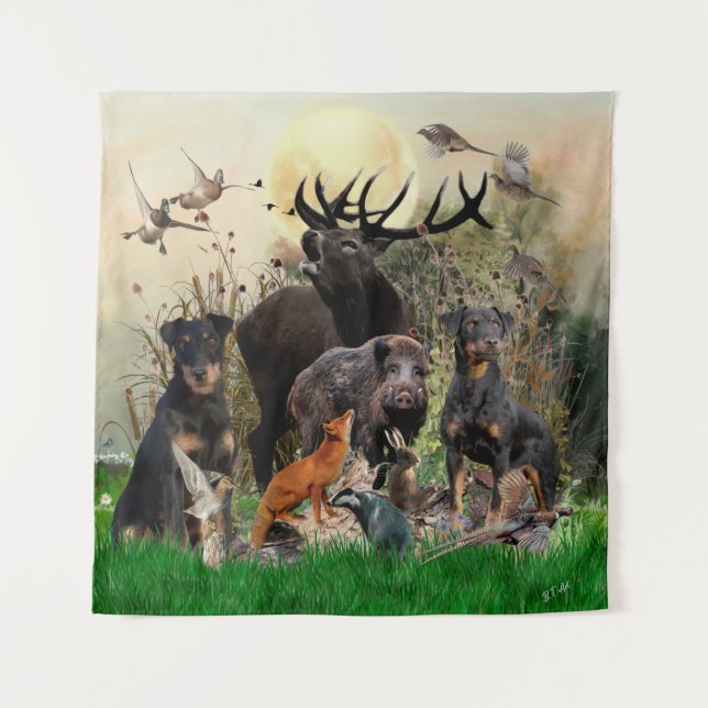 Tapisserie de Terrier de chasse allemand (Jagdterr (Devant)