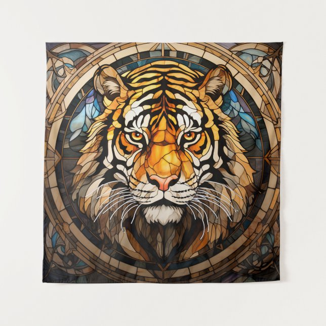 Tapisserie de tigre en verre tendu (Devant)