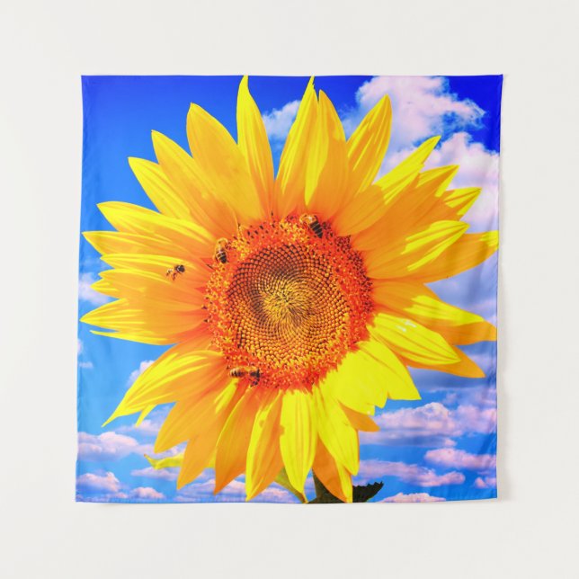 Tapisserie de tournesol et d'abeilles (Devant)