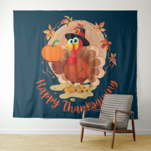 Tapisserie de typographie de Thanksgiving joyeux