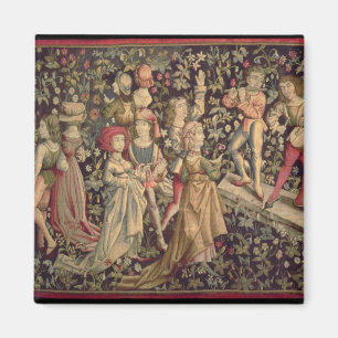 Tapisserie, die Tänzer und Musiker darstellt Magnet