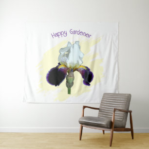 Tapisserie d'iris violet et blanc