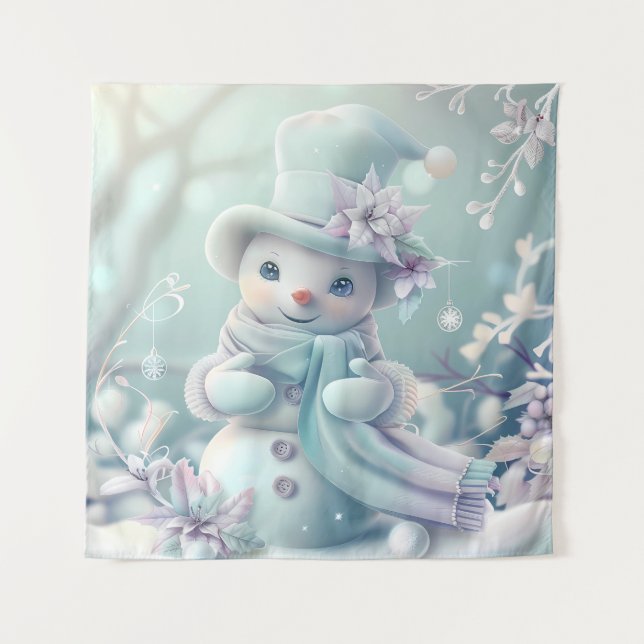Tapisserie Dreamy Snowman de Noël (Devant)