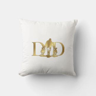 Tapisserie élégante en or DAD avec enfants Coussin