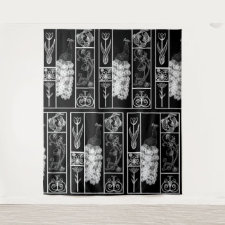 Tapisserie élégante personnalisée en noir et blanc